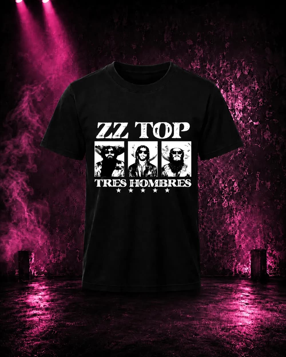 Release 48 — Bearded Trio — black rock music graphic t-shirt